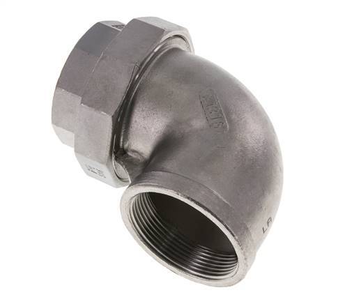 90Grad abgewinkelter Verschraubungsanschluss Rp2'' Weiblich Edelstahl Flachdichtung PTFE 16bar (224.8psi)