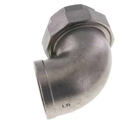 90Grad abgewinkelter Verschraubungsanschluss Rp2'' Weiblich Edelstahl Flachdichtung PTFE 16bar (224.8psi)