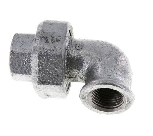 90deg Angled Union Connector Rp1/2'' Female Cast Iron Flat Seal Centellen 25bar (351.25psi)