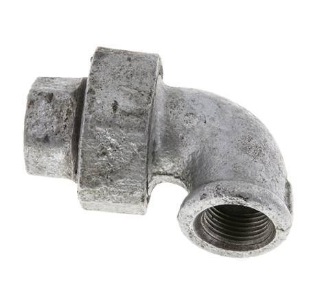 90deg Angled Union Connector Rp3/8'' Female Cast Iron Flat Seal Centellen 25bar (351.25psi)