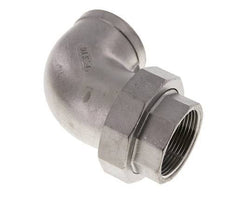 90 Grad abgewinkelter Verschraubungsanschluss Rp1 1/2'' Innengewinde Edelstahl Flachdichtung PTFE 16bar (224.8psi)