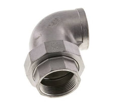 90 Grad abgewinkelter Verschraubungsanschluss Rp1 1/2'' Innengewinde Edelstahl Flachdichtung PTFE 16bar (224.8psi)