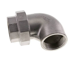 90 Grad abgewinkelter Verschraubungsanschluss Rp1 1/2'' Innengewinde Edelstahl Flachdichtung PTFE 16bar (224.8psi)