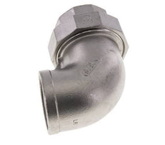 90 Grad abgewinkelter Verschraubungsanschluss Rp1 1/2'' Innengewinde Edelstahl Flachdichtung PTFE 16bar (224.8psi)