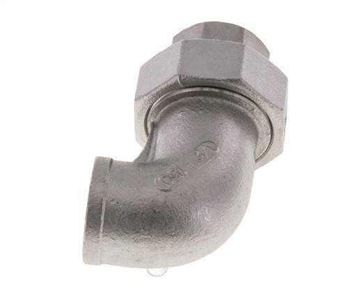 90Grad abgewinkelter Verschraubungsanschluss Rp1/2'' Weiblich Edelstahl Flachdichtung PTFE 16bar (224.8psi)
