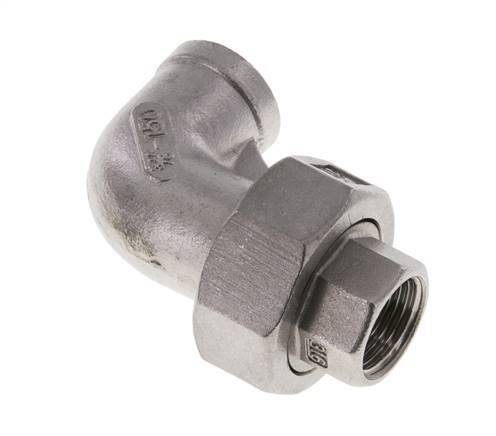 90Grad abgewinkelter Verschraubungsanschluss Rp3/8'' Innengewinde Edelstahl Flachdichtung PTFE 16bar (224.8psi)