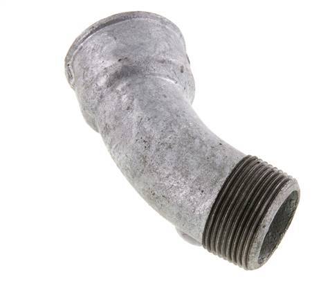 Winkelverschraubung 45° R1 1/4'' Außengewinde x Rp1 1/4'' Innengewinde Gusseisen 25bar (351.25psi)