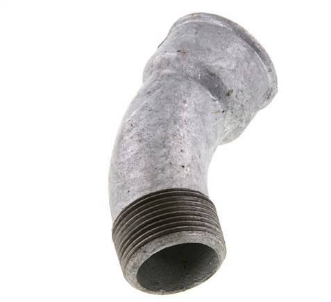 Winkelverschraubung 45° R1 1/4'' Außengewinde x Rp1 1/4'' Innengewinde Gusseisen 25bar (351.25psi)