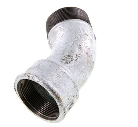 Winkelverschraubung 45° R2'' Außengewinde x Rp2'' Innengewinde Gusseisen 25bar (351.25psi)
