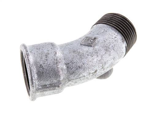 Winkelverschraubung 45° R1'' Außengewinde x Rp1'' Innengewinde Gusseisen 25bar (351.25psi)