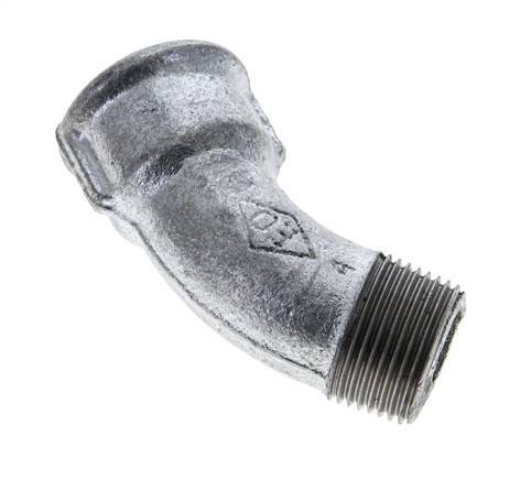 Elbow Fitting 45deg R3/4'' Male x Rp3/4'' Female Cast Iron 25bar (351.25psi) [2 Pieces]