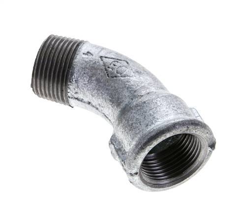 Elbow Fitting 45deg R3/4'' Male x Rp3/4'' Female Cast Iron 25bar (351.25psi) [2 Pieces]