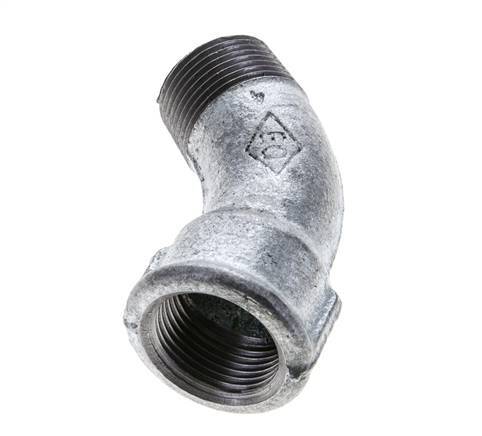 Elbow Fitting 45deg R3/4'' Male x Rp3/4'' Female Cast Iron 25bar (351.25psi) [2 Pieces]