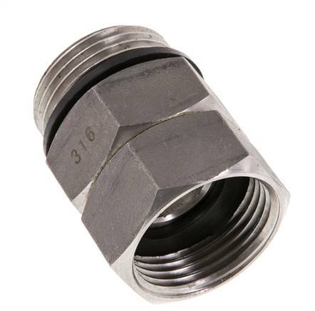 Drehdurchführung G1'' Innengewinde x Außengewinde Heißwasser Edelstahl FKM 30bar (421.5psi)