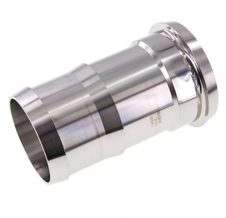 Sanitärarmatur (Molkerei) 100 mm Konus x 80 mm Schlauchpfeiler Edelstahl