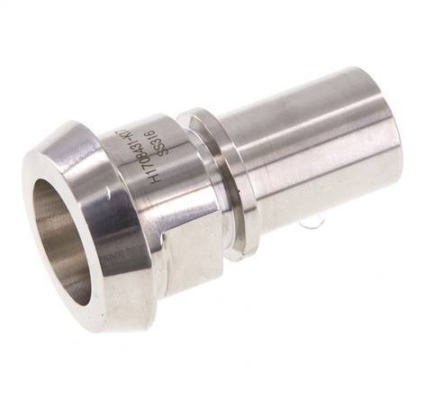 DIN 11851 Sanitärarmatur (Molkerei) 44mm Konus x 1 Zoll (25 mm) Schlauchsäule Edelstahl Sicherheitsmanschette