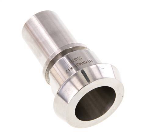 DIN 11851 Sanitärarmatur (Molkerei) 44mm Konus x 1 Zoll (25 mm) Schlauchsäule Edelstahl Sicherheitsmanschette