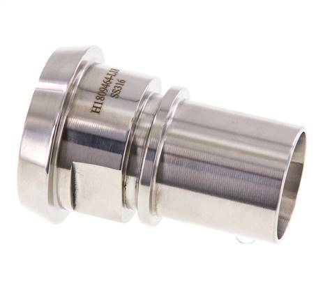 DIN 11851 Sanitary (Dairy) Fitting 50mm Cone x 1 1/4 inch (32 mm) Hose Pillar Stainless Steel Safety Collar