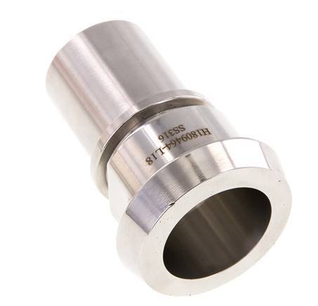 DIN 11851 Sanitärarmatur (Molkerei) 50mm Konus x 1 1/4 Zoll (32 mm) Schlauchsäule Edelstahl Sicherheitsmanschette