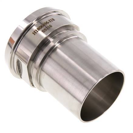 DIN 11851 Sanitärarmatur (Molkerei) 86mm Konus x 2 1/2 Zoll (63 mm) Schlauchsäule Sicherheitsmanschette aus Edelstahl