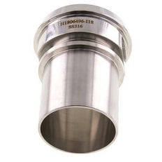 DIN 11851 Sanitärarmatur (Molkerei) 86mm Konus x 2 1/2 Zoll (63 mm) Schlauchsäule Sicherheitsmanschette aus Edelstahl