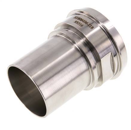 DIN 11851 Sanitärarmatur (Molkerei) 86mm Konus x 2 1/2 Zoll (63 mm) Schlauchsäule Sicherheitsmanschette aus Edelstahl