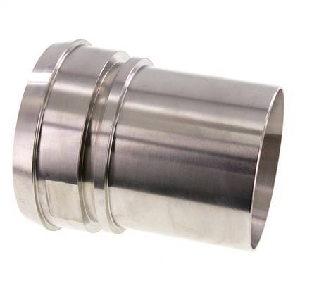 DIN 11851 Sanitärarmatur (Molkerei) 120mm Konus x 4 Zoll (100 mm) Schlauchsäule Edelstahl Sicherheitsmanschette