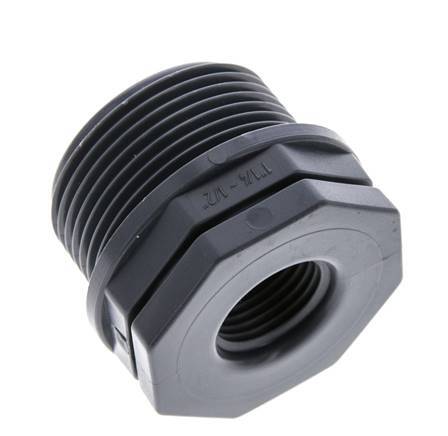 Reduzierring G1/2'' Innengewinde x G1 1/4'' Außengewinde Polypropylen (pp) 10bar (140,5psi) FDA 46mm Sechskant