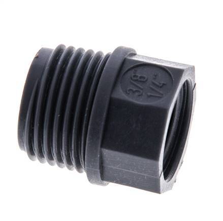 Reducing Ring G1/4'' Female x G3/8'' Male Polypropylene (pp) 10bar (140.5psi) FDA 17mm Hex [2 Pieces]