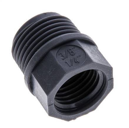 Reducing Ring G1/4'' Female x G3/8'' Male Polypropylene (pp) 10bar (140.5psi) FDA 17mm Hex [2 Pieces]