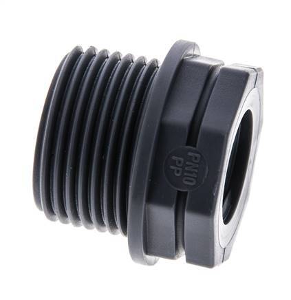 Reduzierring G1/2'' Innengewinde x G1'' Außengewinde Polypropylen (pp) 10bar (140,5psi) FDA 36mm Sechskant [2 Stück]