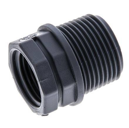 Reducing Ring G1/2'' Female x G3/4'' Male Polypropylene (pp) 10bar (140.5psi) FDA 27mm Hex [2 Pieces]