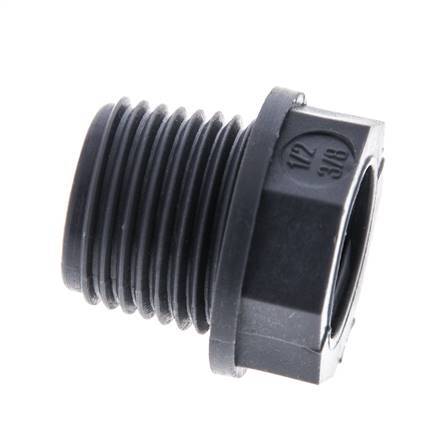 Reducing Ring G3/8'' Female x G1/2'' Male Polypropylene (pp) 10bar (140.5psi) FDA 25mm Hex [2 Pieces]