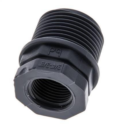 Reducing Ring G3/8'' Female x G3/4'' Male Polypropylene (pp) 10bar (140.5psi) FDA 27mm Hex [2 Pieces]