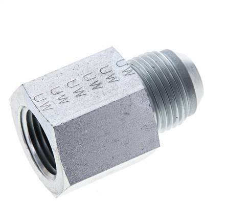 JIC Reduziernippel UNF 7/8''-14 Außengewinde x 1/2'' NPT Innengewinde Stahl 210bar (2950,5psi)