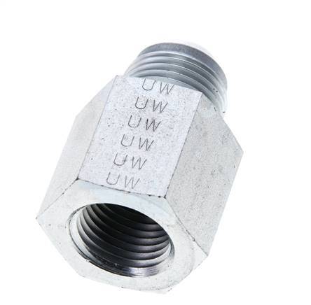 JIC Reduziernippel UNF 7/8''-14 Außengewinde x 1/2'' NPT Innengewinde Stahl 210bar (2950,5psi)