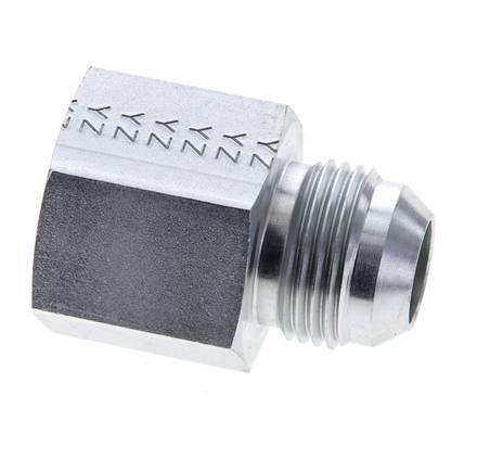 JIC Reduziernippel UN 1-1/16''-12 Außengewinde x 3/4'' NPT Innengewinde Stahl 170bar (2388.5psi)
