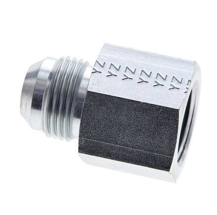 JIC Reduziernippel UN 1-1/16''-12 Außengewinde x 3/4'' NPT Innengewinde Stahl 170bar (2388.5psi)