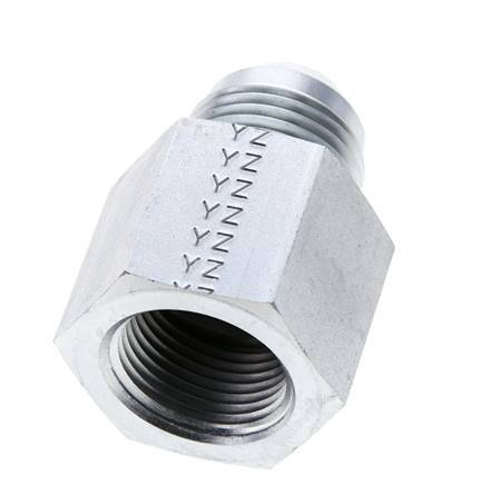 JIC Reduziernippel UN 1-1/16''-12 Außengewinde x 3/4'' NPT Innengewinde Stahl 170bar (2388.5psi)