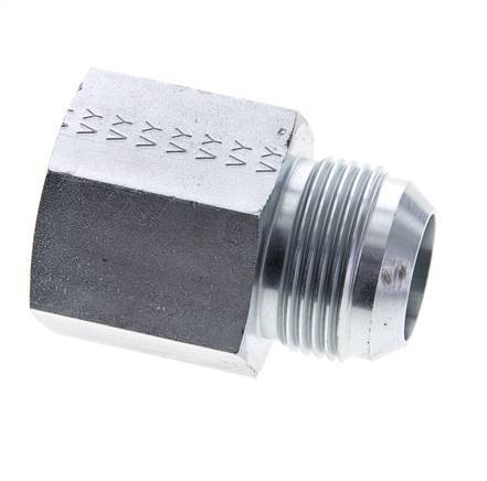 JIC Reduziernippel UN 1-5/16''-12 Außengewinde x 1'' NPT Innengewinde Stahl 140bar (1967.0psi)