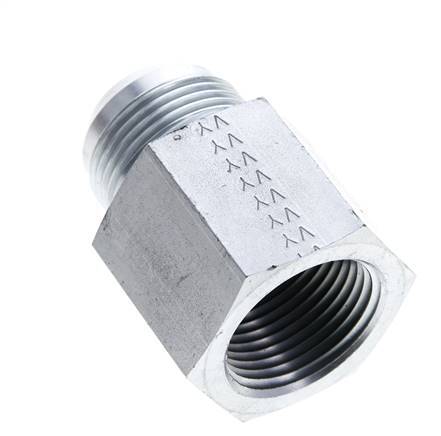 JIC Reduziernippel UN 1-5/16''-12 Außengewinde x 1'' NPT Innengewinde Stahl 140bar (1967.0psi)