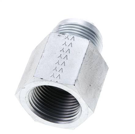 JIC Reduziernippel UN 1-5/16''-12 Außengewinde x 1'' NPT Innengewinde Stahl 140bar (1967.0psi)
