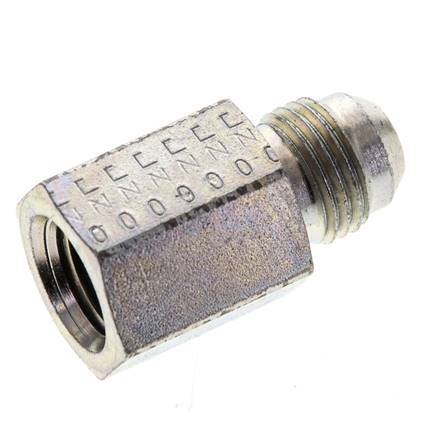 JIC Reduziernippel UNF 9/16''-18 Außengewinde x 1/4'' NPT Innengewinde Stahl 275bar (3863.75psi)