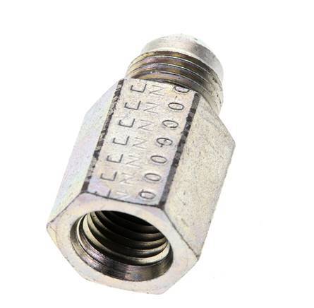JIC Reduziernippel UNF 9/16''-18 Außengewinde x 1/4'' NPT Innengewinde Stahl 275bar (3863.75psi)