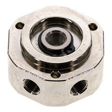 6-Wege-Drehdurchführung 1/8'' x3/8'' Messing vernickelt FKM 12bar (168,6psi)