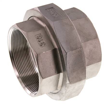 Gerader Verschraubungsanschluss Rp3'' Weiblich Edelstahl Flachdichtung PTFE 16bar (224.8psi)