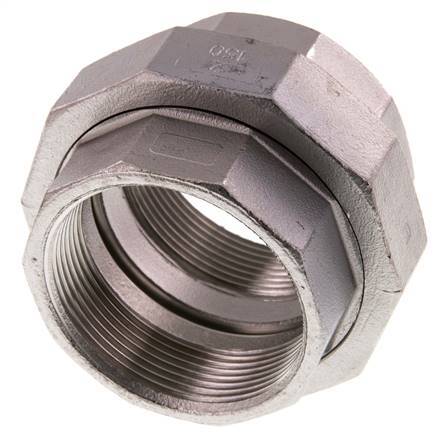 Gerader Verschraubungsanschluss Rp2'' Weiblich Edelstahl Flachdichtung PTFE 16bar (224.8psi)