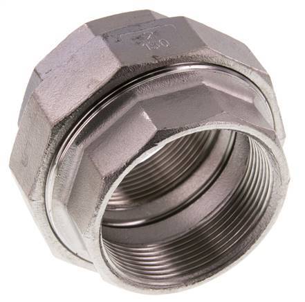 Gerader Verschraubungsanschluss Rp2'' Weiblich Edelstahl Flachdichtung PTFE 16bar (224.8psi)