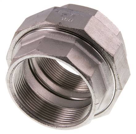 Gerader Verschraubungsanschluss Rp2'' Weiblich Edelstahl Flachdichtung PTFE 16bar (224.8psi)
