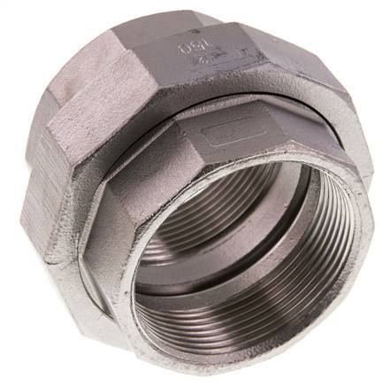 Gerader Verschraubungsanschluss Rp2'' Weiblich Edelstahl Flachdichtung PTFE 16bar (224.8psi)
